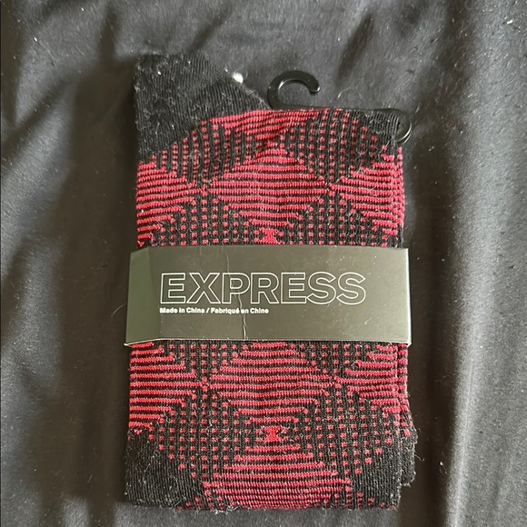 Express Red and Black Patterned Socks - Picture 1 of 1